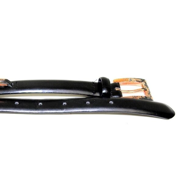 VTG Jones New York BLACK GENUINE LEATHER 7/8"Wd DRESS WOMEN'S BELT Sz L (R58 - Picture 13 of 14